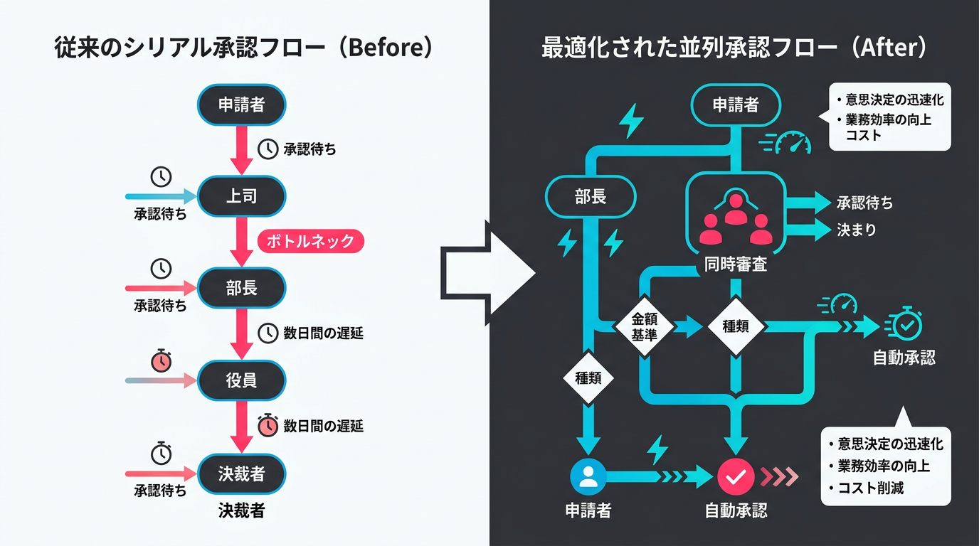 承認フロー再設計のビフォーアフター