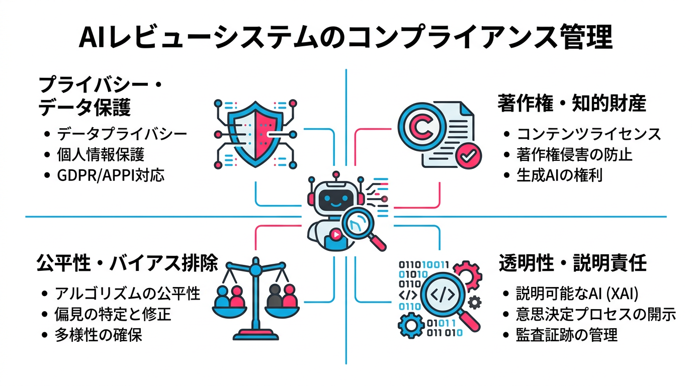 レビューAIのコンプライアンス4つの管理領域